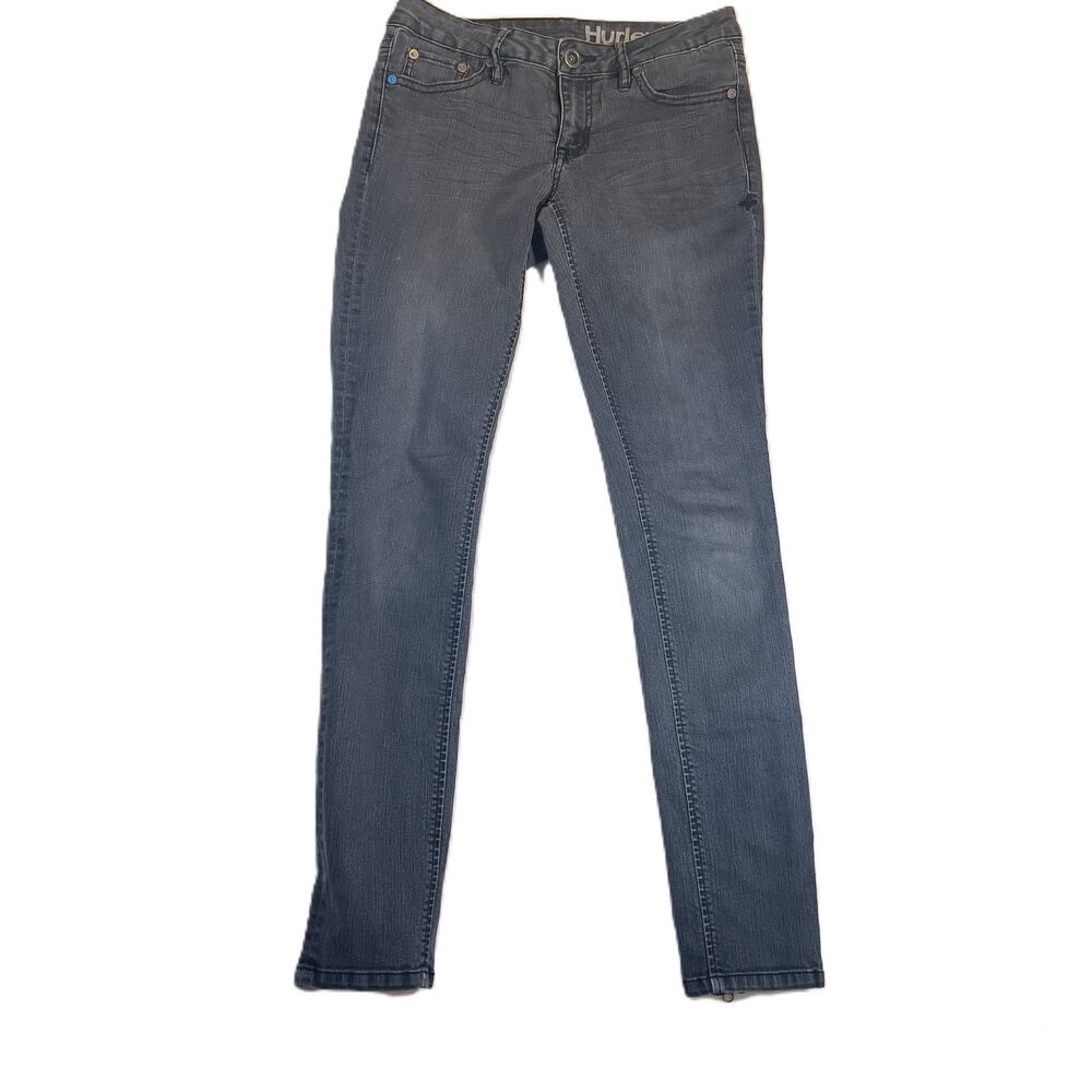 Hurley 90 Legging Jeans Juniors 7 Gray Denim Low Rise Skinny 28x30 STRETCH Surf